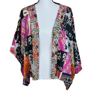 Artisan Silk Cotton Hand Beaded Patchwork Kimono Designer Jacket Made in India